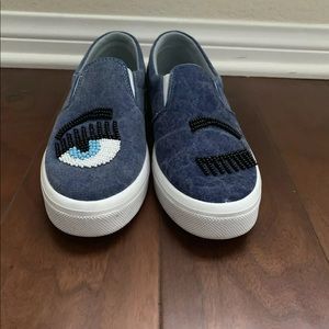 CHIARA FERRAGNI Flirting Winking Denim Sneakers 39